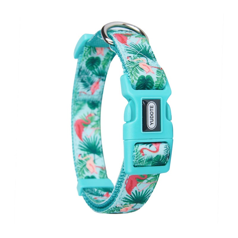 YUDOTE Adjustable Dog Collar, Durable Nylon Collars for Large Female Male Dogs & Puppies, Flamingo Print Cute and Soft - Image 4